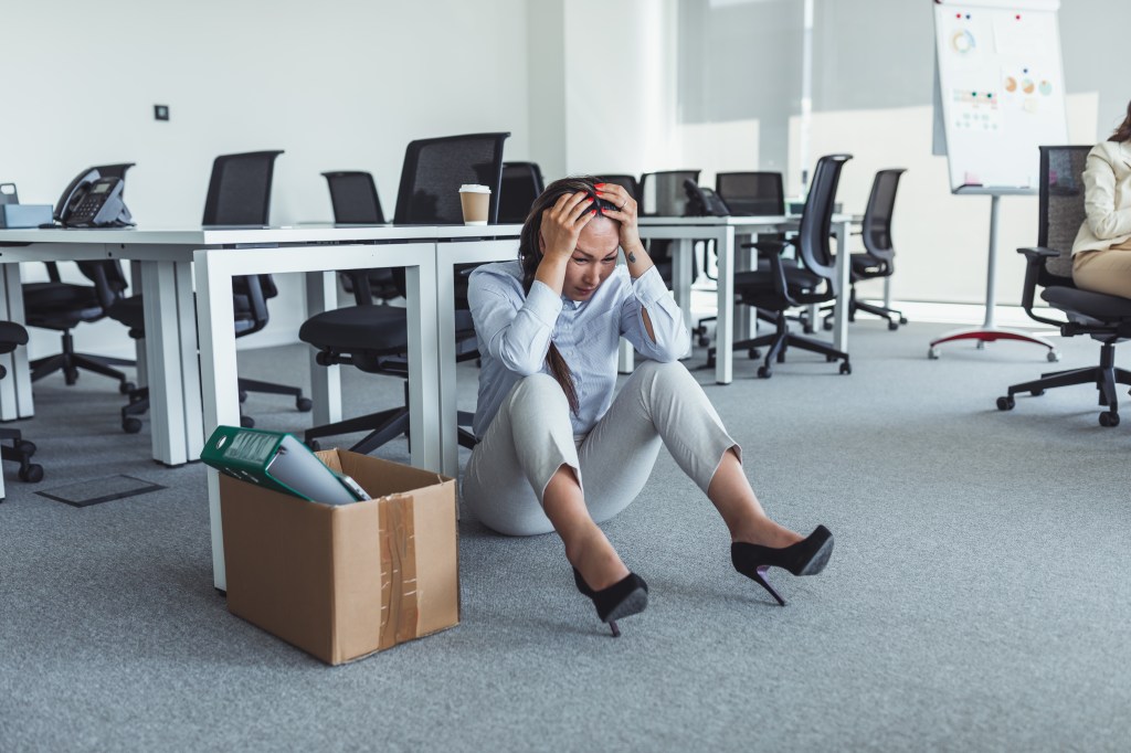 Stressed worker at desk