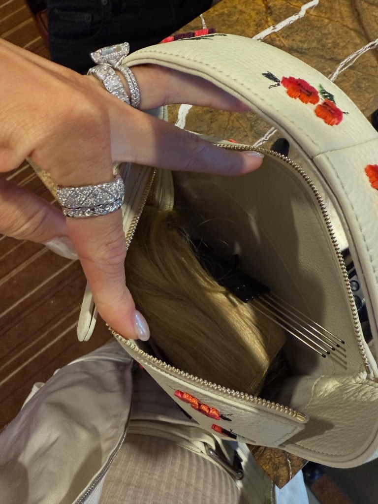 Brittany with hair down in VIP suite