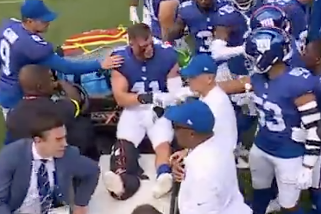 Giants’ Micah McFadden Carted Off With Leg Injury in Season Opener