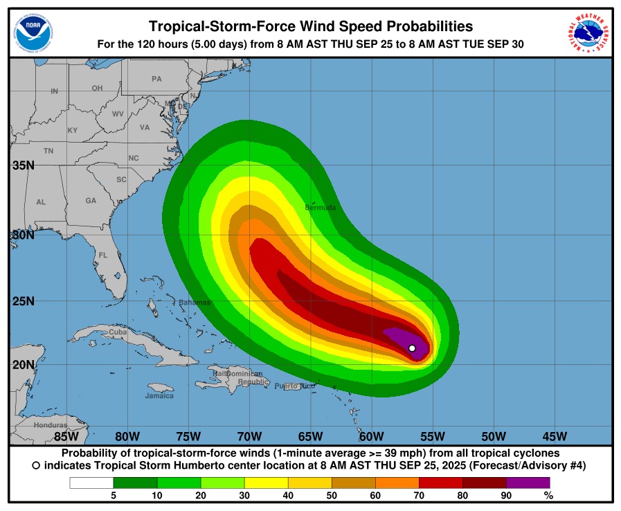 Hurricane Gabrielle as it moved toward the Azores