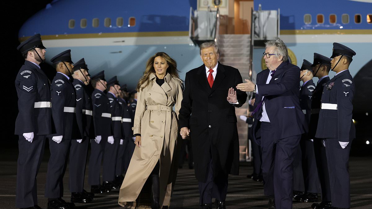Air Force One at Stansted as the president arrived in London