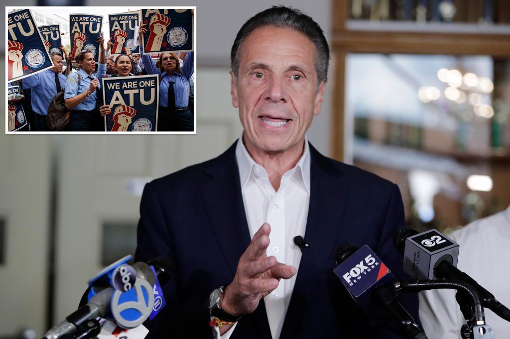 Transit union backs Cuomo for NYC mayor, opposes Mamdani free-bus plan