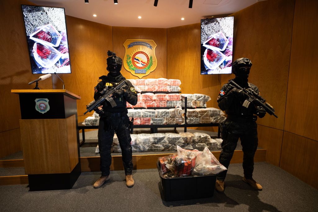 Packages of cocaine on board a speedboat