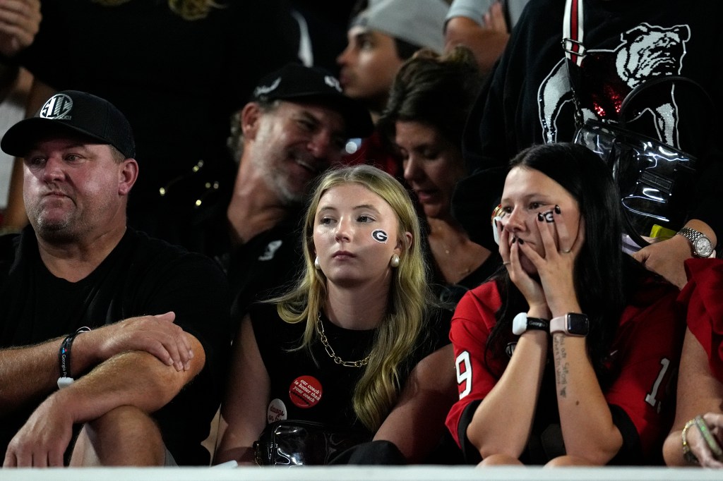 Georgia fans in stands during loss