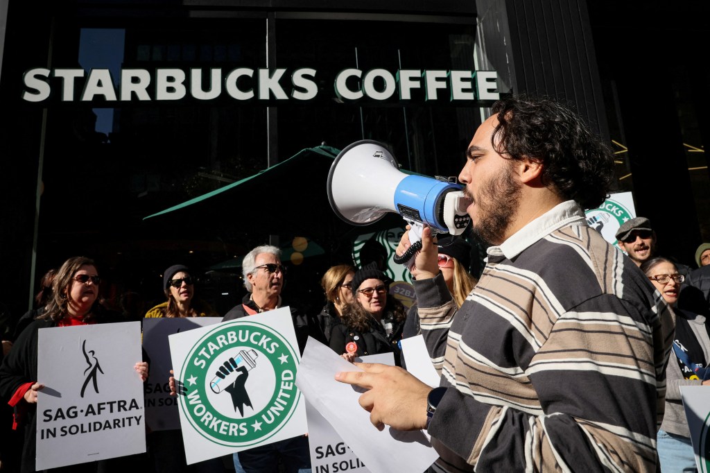 Starbucks workers union rally