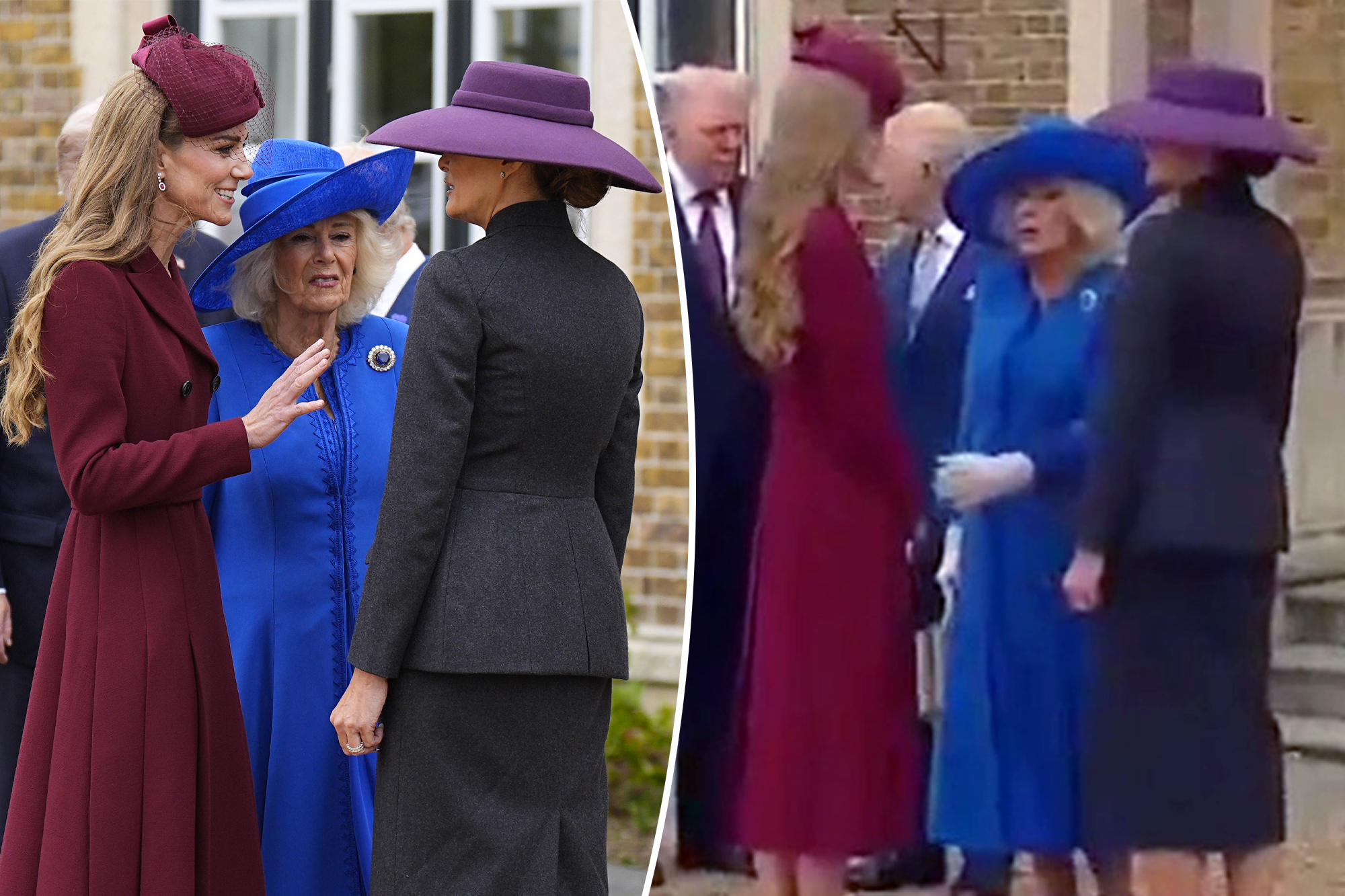 Queen Camilla appears to brush off Kate Middleton during moment with Melania Trump at Windsor