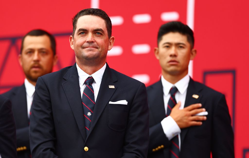 Sergio Garcia at Ryder Cup, reacting during Wednesday events