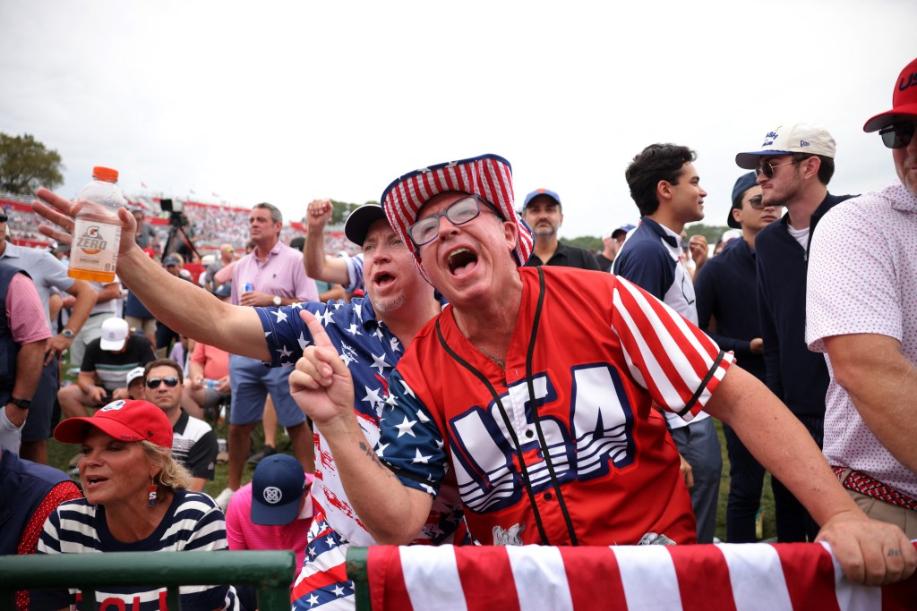 Team USA fans watch Ryder Cup