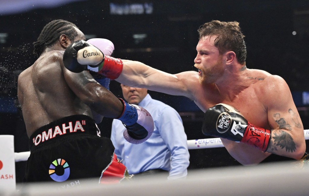 Canelo Alvarez during the fight