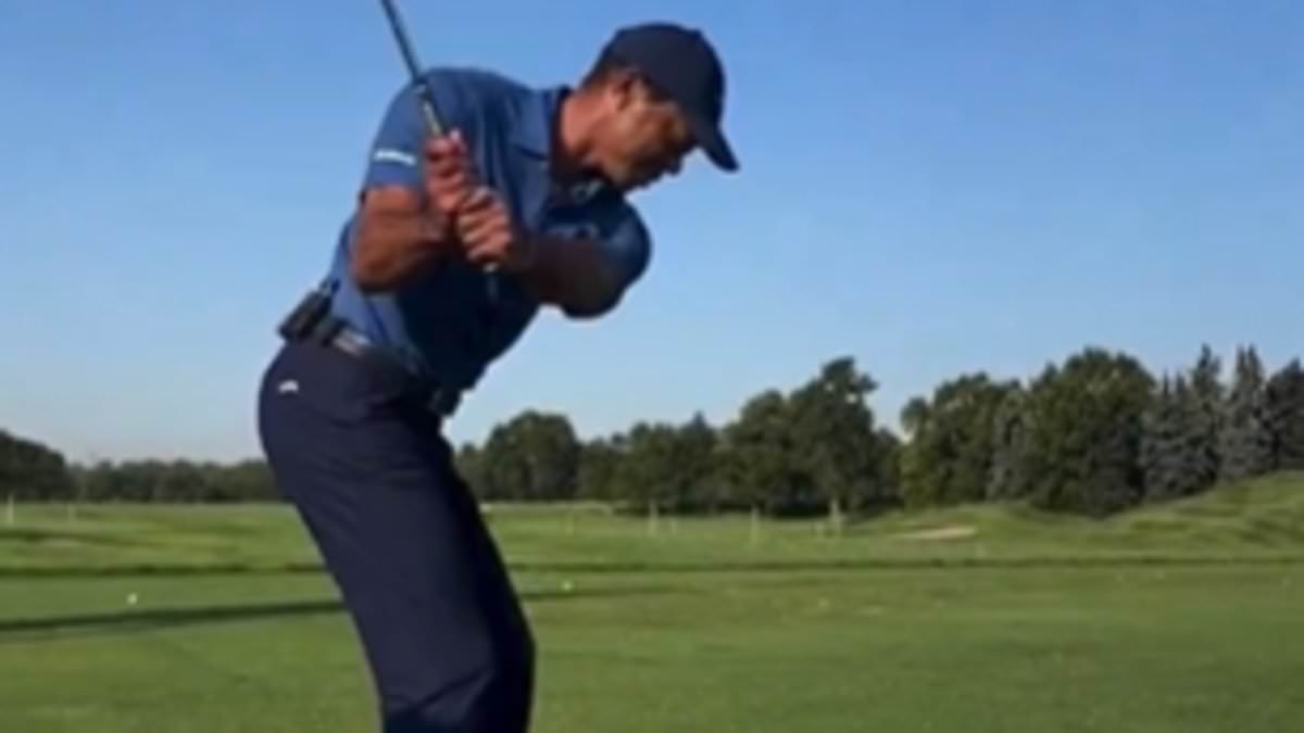 Tiger Woods hits balls at Liberty National in first public return since Achilles surgery