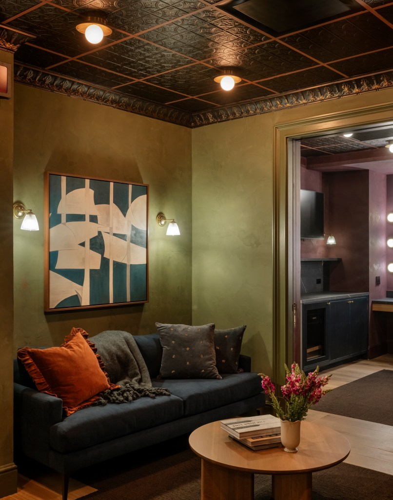 Dressing room interiors with warm tones