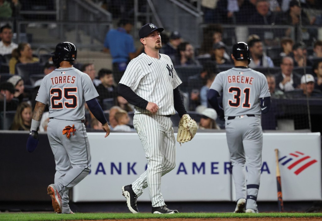 Yankees’ bullpen implosion in seventh turns 2-2 game into 12-2 loss to Tigers