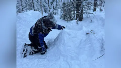Families in Lapland during trip
