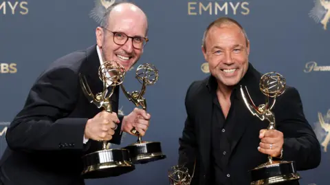 Tennant as Davies on set