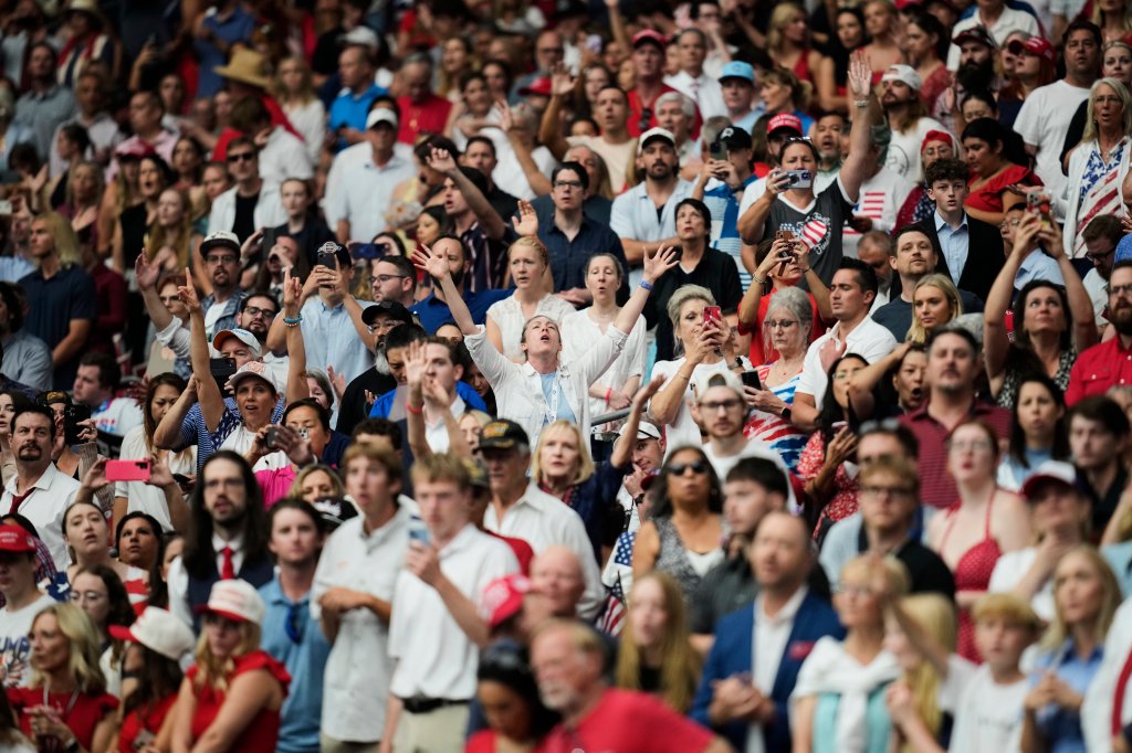People listening during memorial service