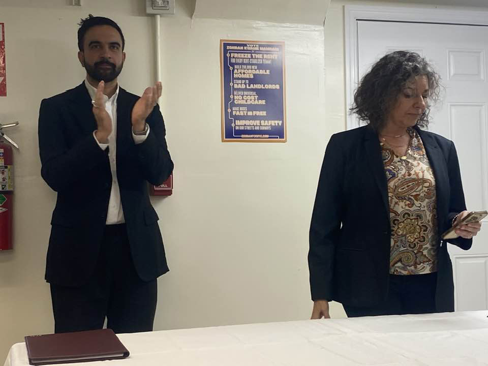 Zohran Mamdani and Laura LoBianco Sword meet