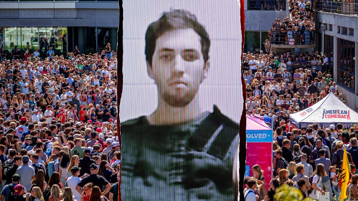 Tyler Robinson at a Utah Valley University crowd