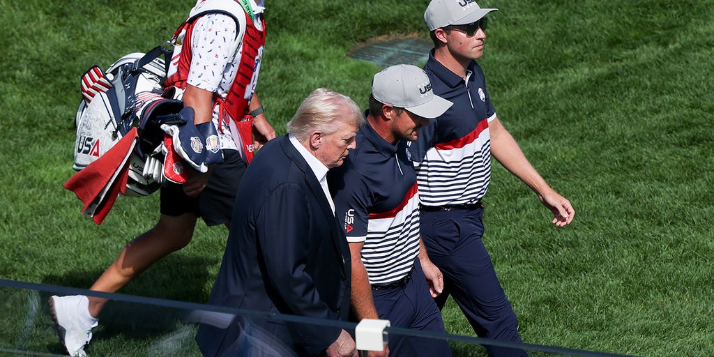 Trump greets Bryson DeChambeau as Ryder Cup afternoon session kicks off at Bethpage