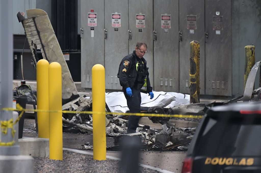 Investigation crews at crash site