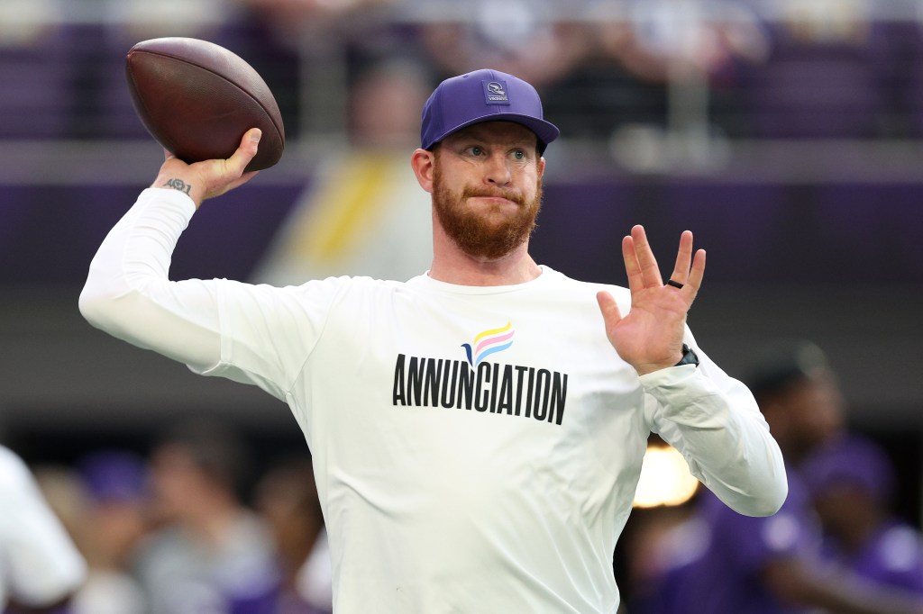 Carson Wentz could make NFL history if he starts for Vikings after J.J. McCarthy injury