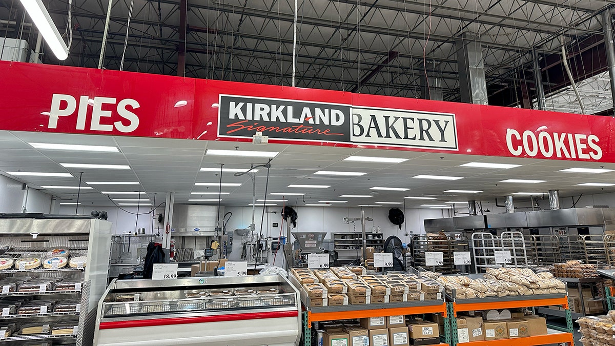 Costco bakery close-up with pies and cookies
