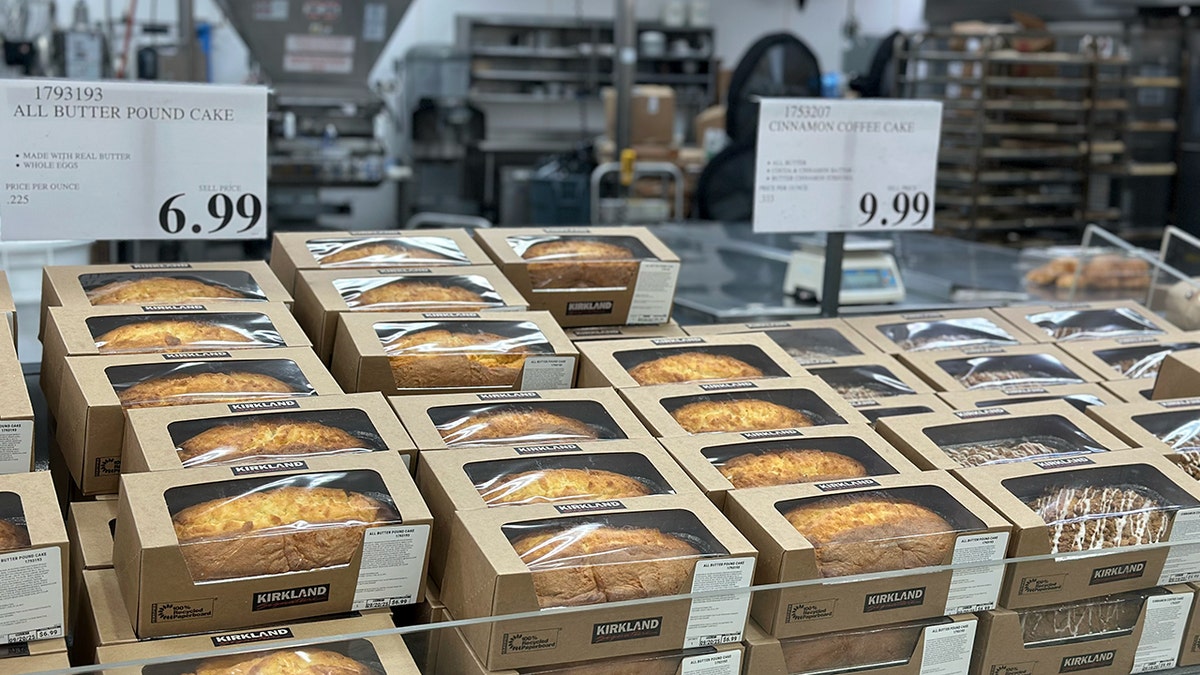 Costco butter pound cakes on shelf