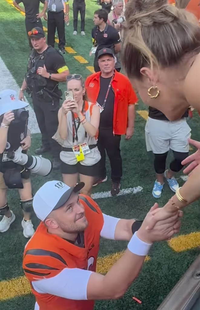 Jake Browning's late heroics capped by tender moment with fiancée after Bengals' win