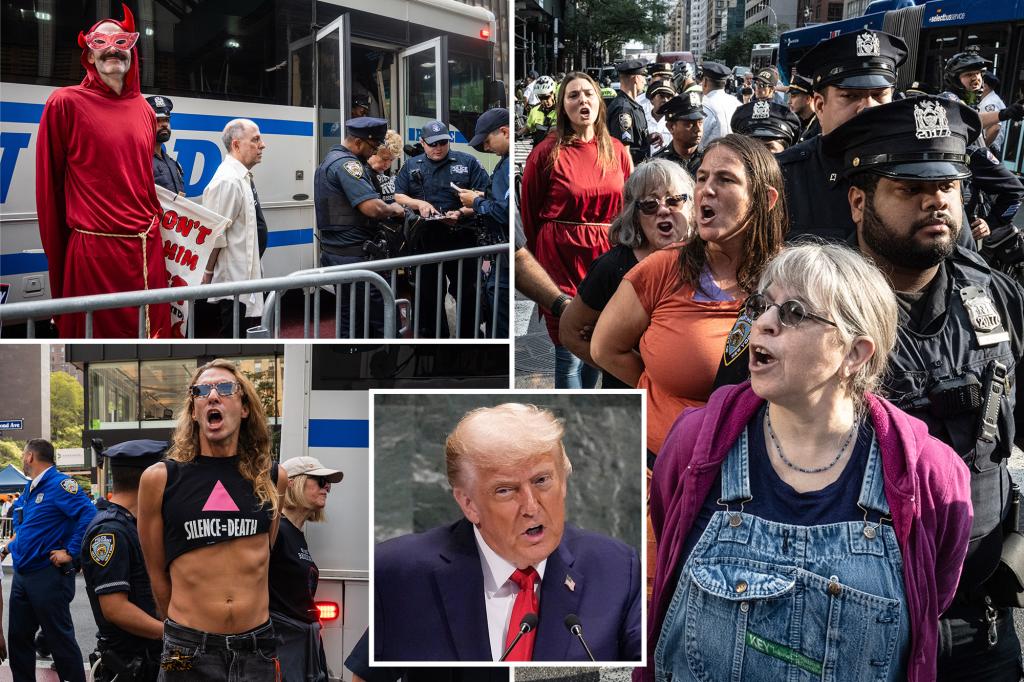 Anti-Trump protesters arrested near UN as Trump addresses General Assembly