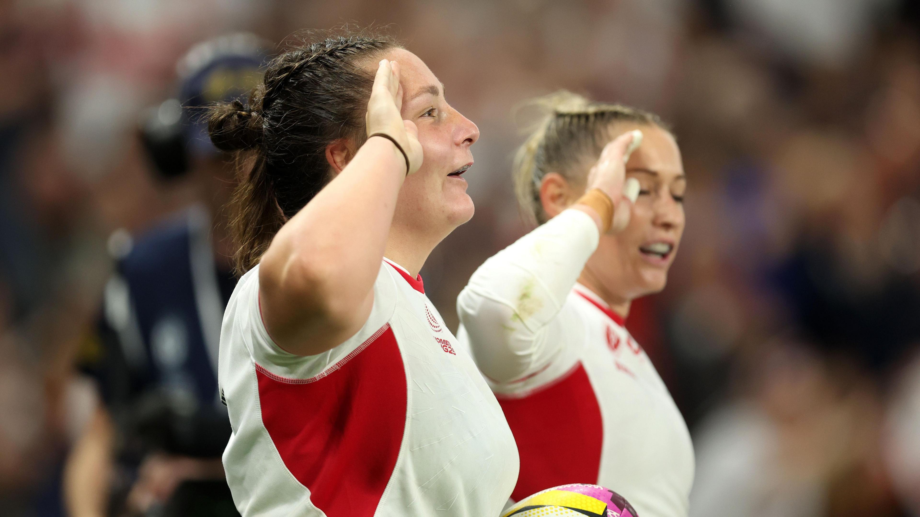 England players in action