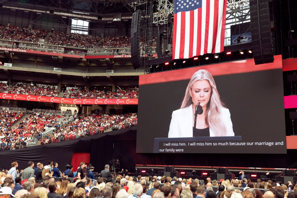 Charlie Kirk's widow Erika at Turning Point event