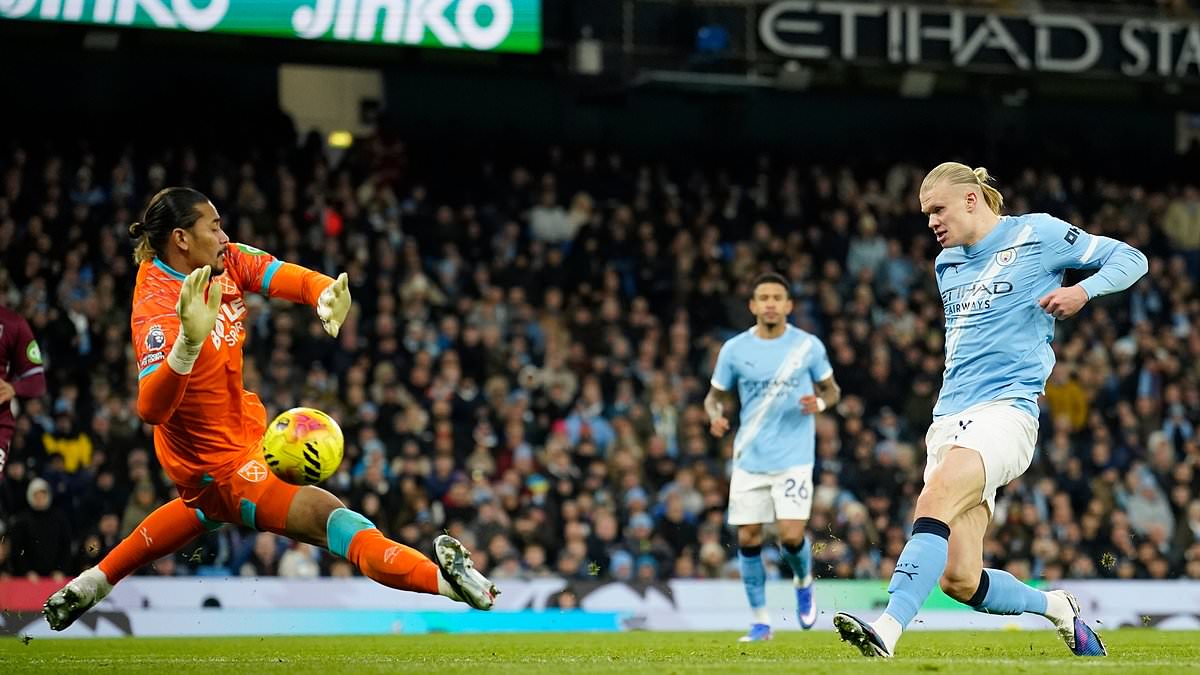 Manchester City move top with 3-0 win over West Ham as Haaland nets twice; Brentford beat Wolves, Burnley rescue late draw at Bournemouth