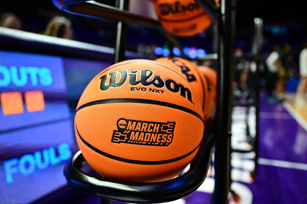 Basketball with NCAA logo
