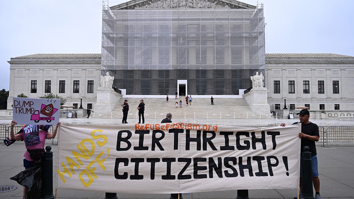 Birthright citizenship discussion and imagery