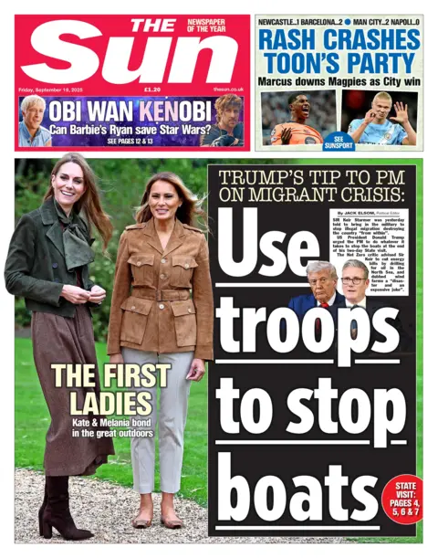 Trump tells UK PM to 'use troops' to stop boats as state visit ends