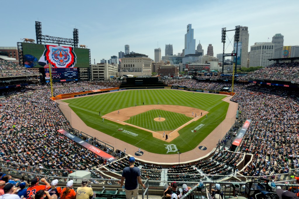 Tigers on-deck circle at Comerica Park