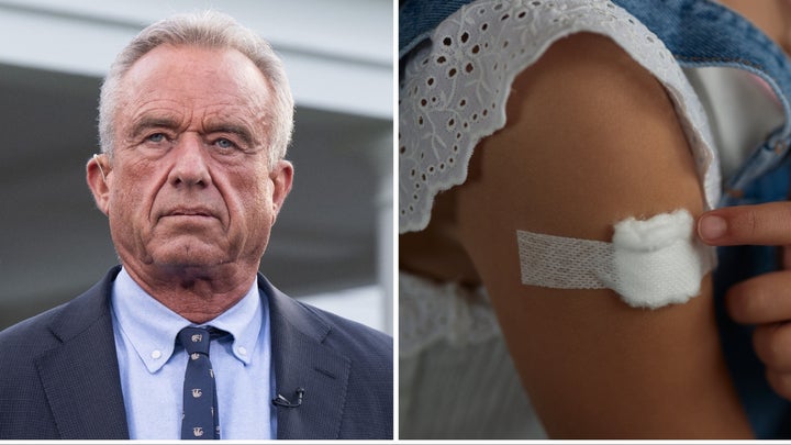 Healthcare workers at a vaccination site