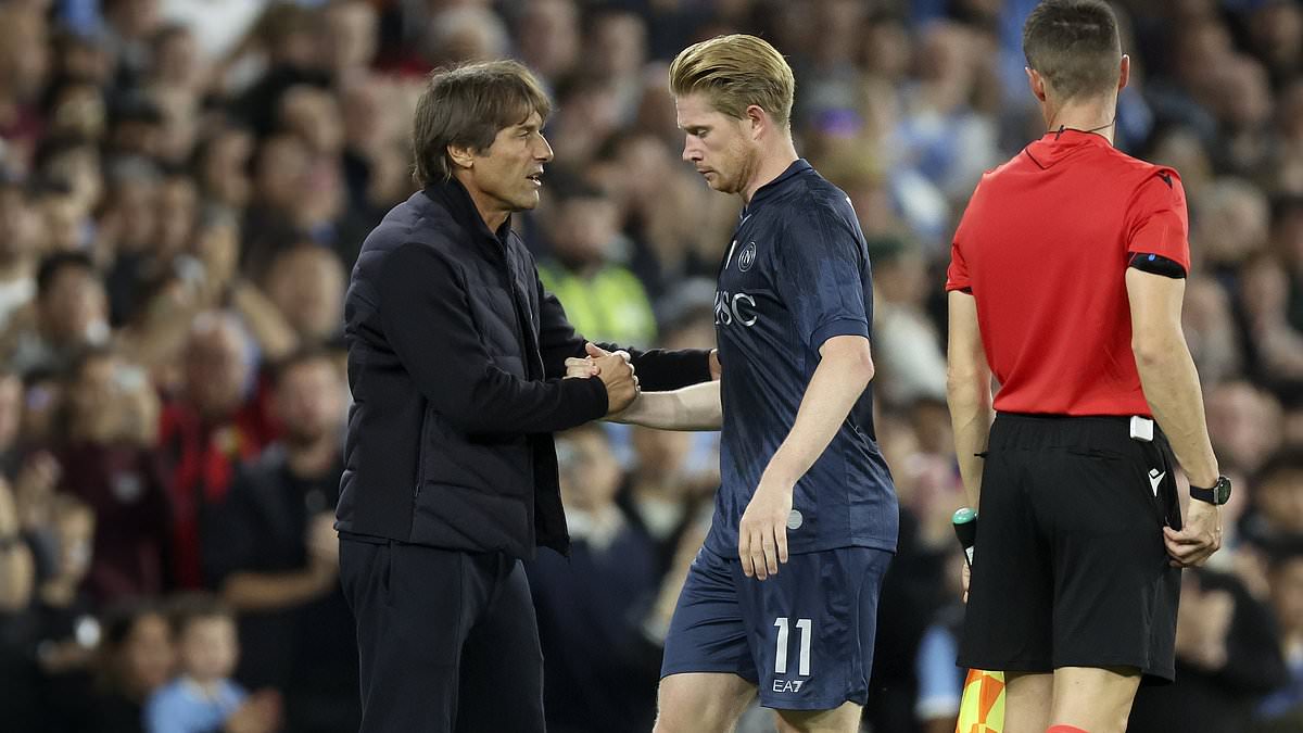 De Bruyne's Etihad return cut short as Napoli forward withdrawn after 26 minutes