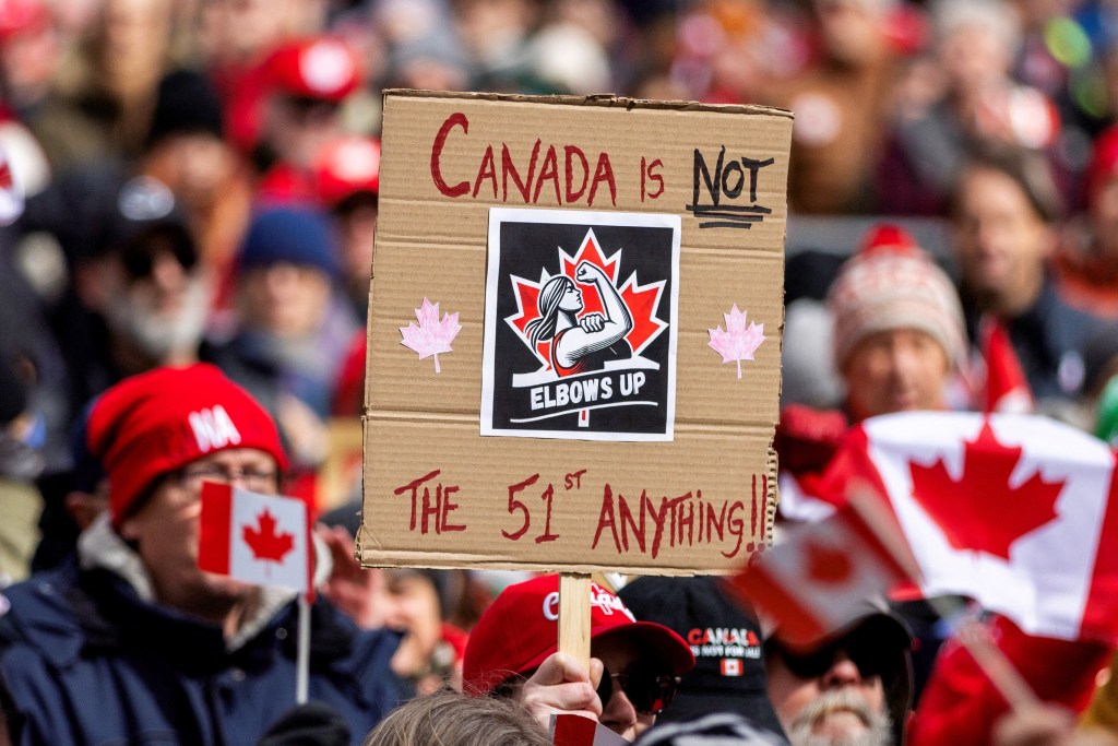 Canadians hold elbows protest at U.S.-Canada relations