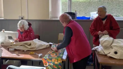 Fitted door curtain in a Stocksbridge home