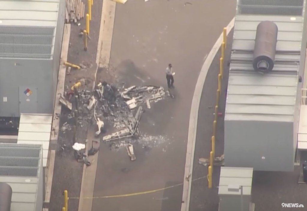 Morning light over crash site