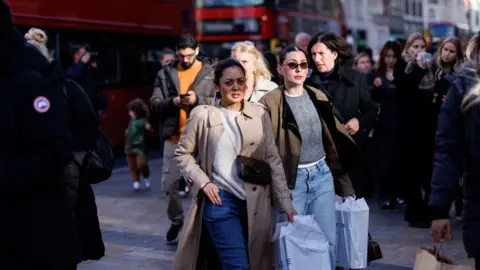 Shoppers on Oxford Street during festive season
