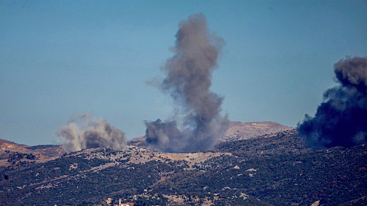 A separate view of a strike site in southern Lebanon