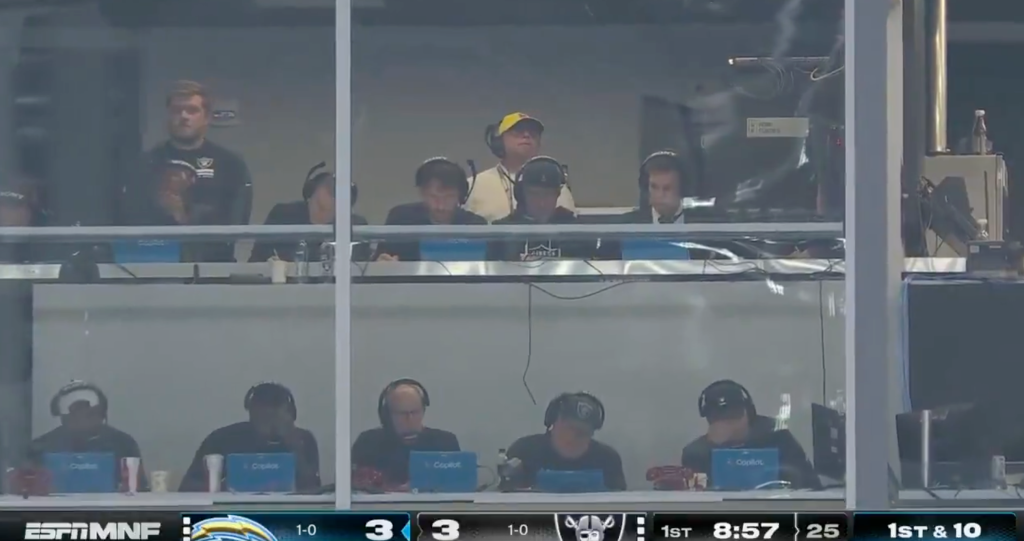 Brady in headset during MNF