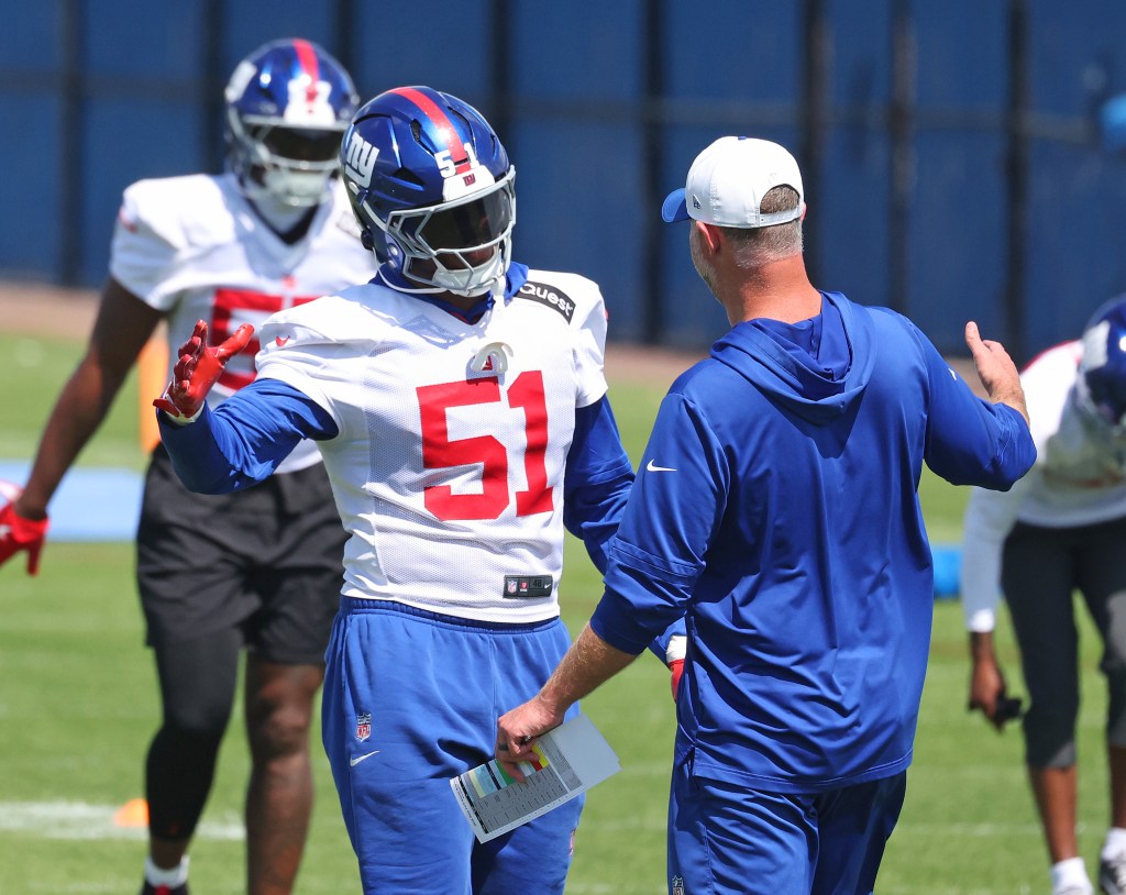 Giants defensive coordinator Shane Bowen