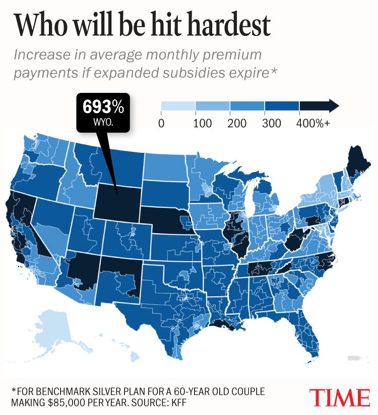  ACA subsidies expiring map 