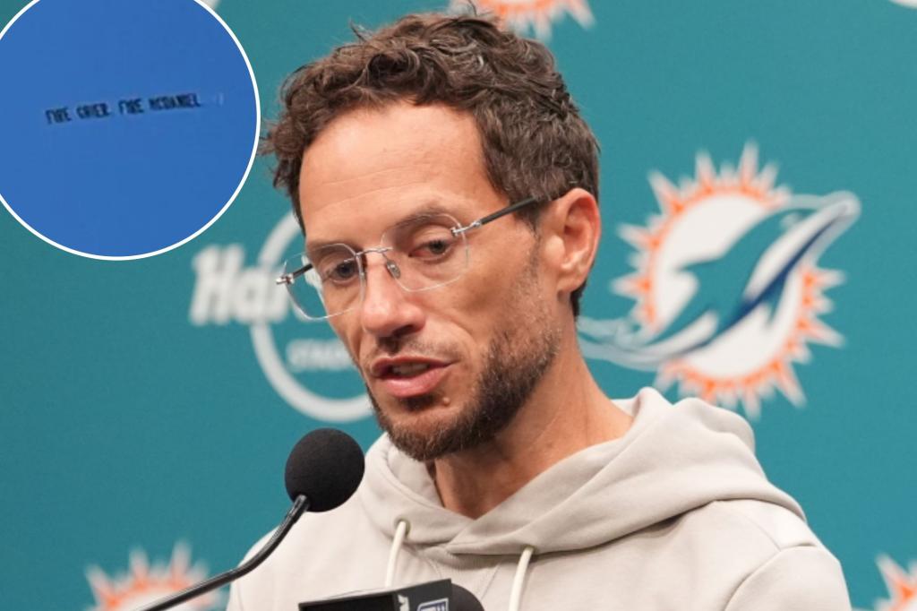 Plane banner over Hard Rock Stadium reading "Fire Grier. Fire McDaniel"