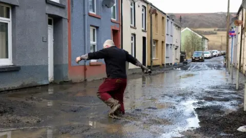 Mud and landslip damage in Blaenau Gwent