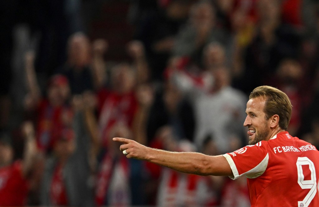Harry Kane of Bayern Munich celebrates