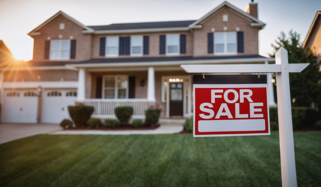 Neighborhood street with houses