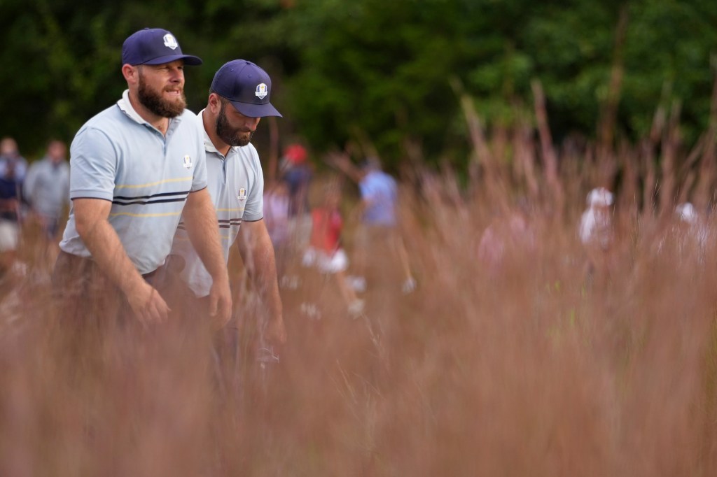 Europe team celebrates at Ryder Cup